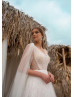 Beaded Ivory Lace Tulle Latest Wedding Dress